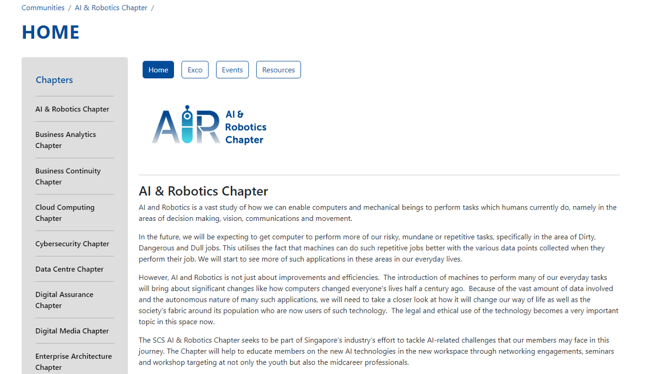 AI and Robotics Chapter overview from SCS