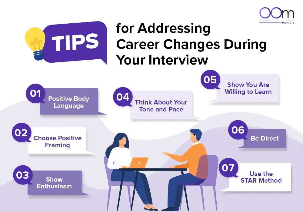 Tips for addressing career changes during interviews