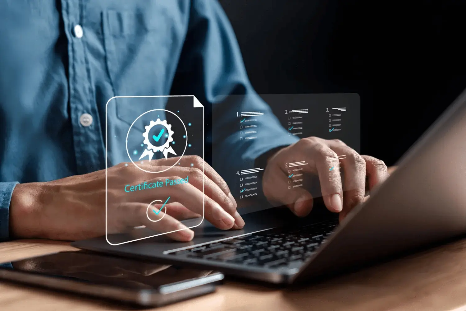 Digital certificate verification on laptop