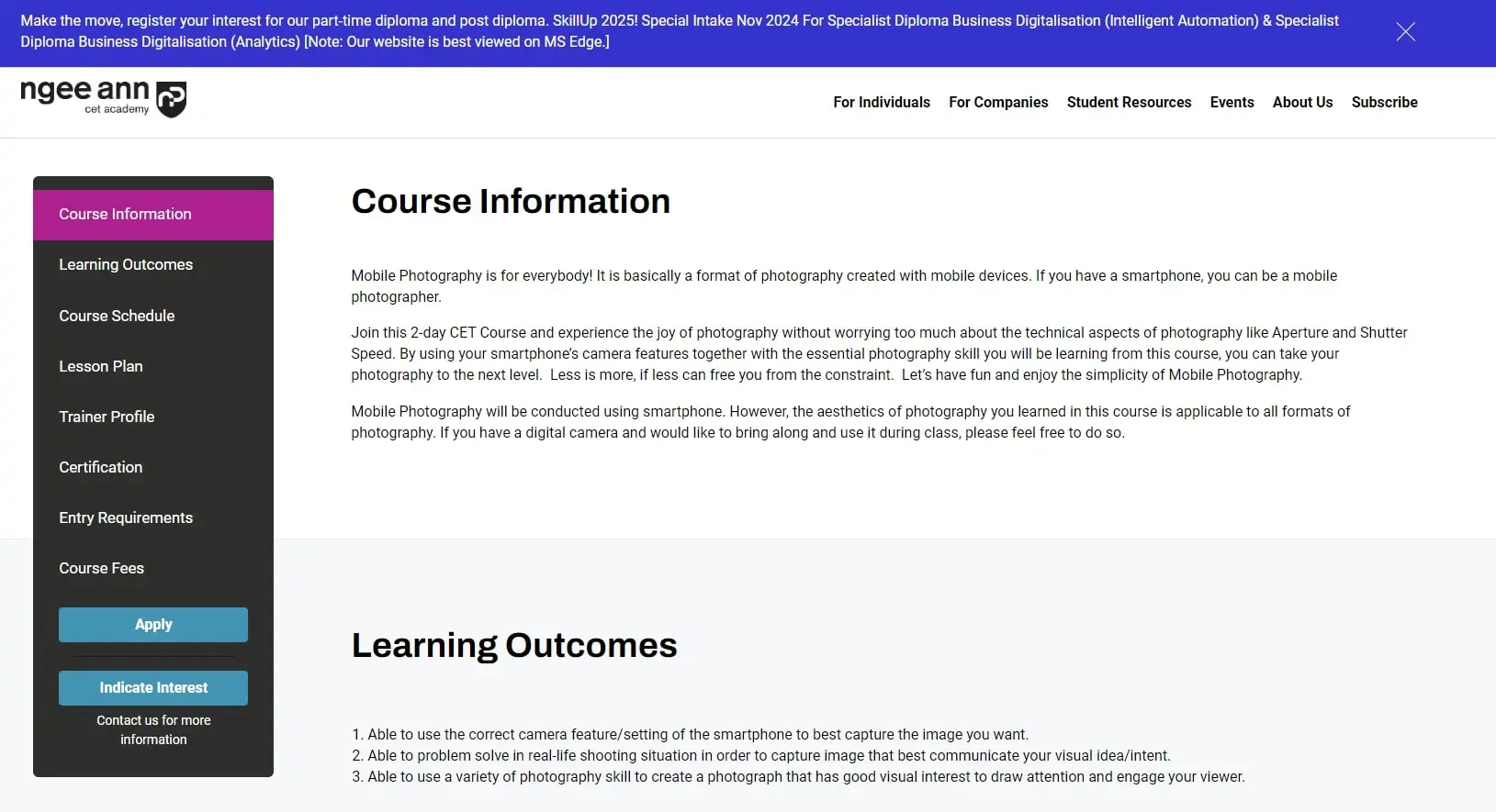 Ngee Ann Course Information