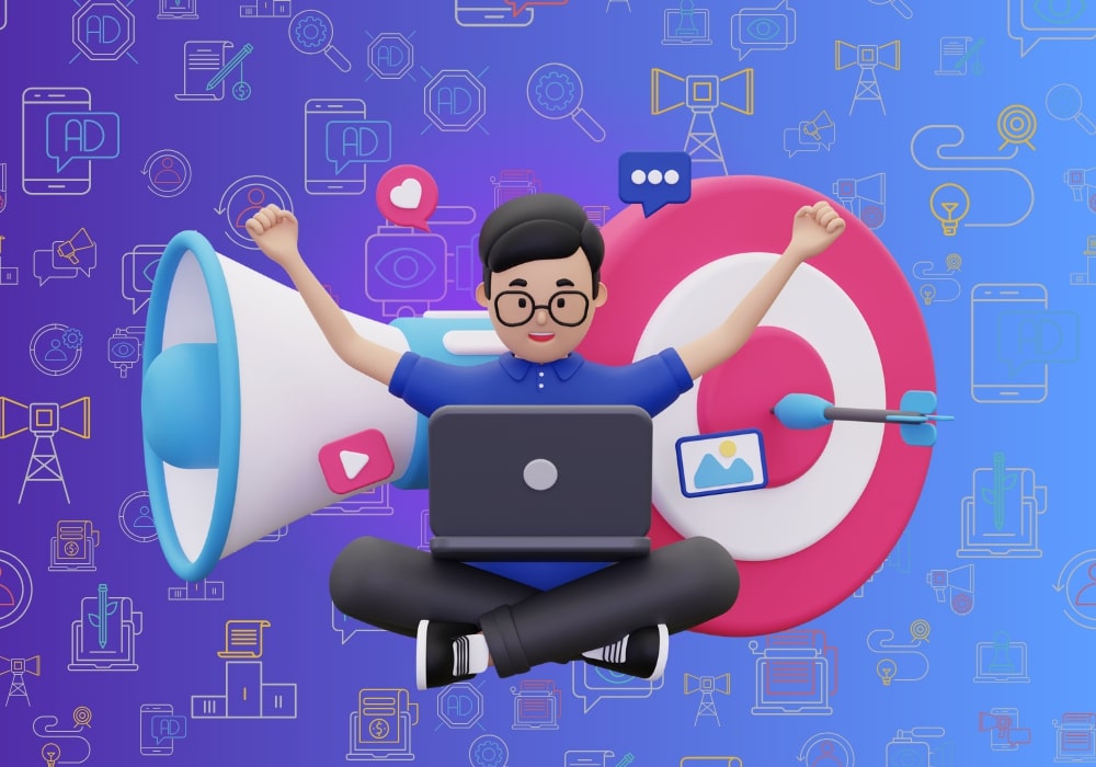 Purple 3D Illustration Digital Marketing Agency Instagram Post