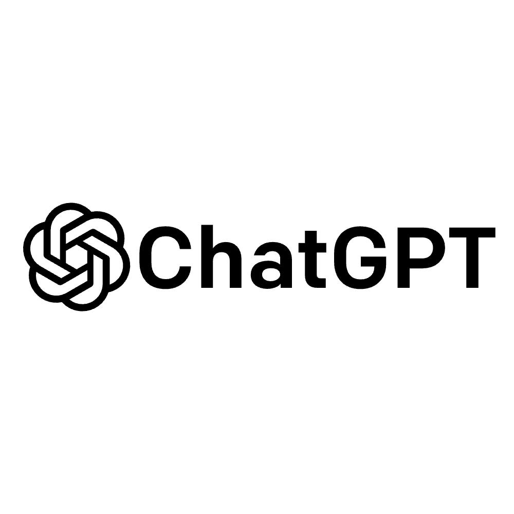 ChatGPT logo in black and white