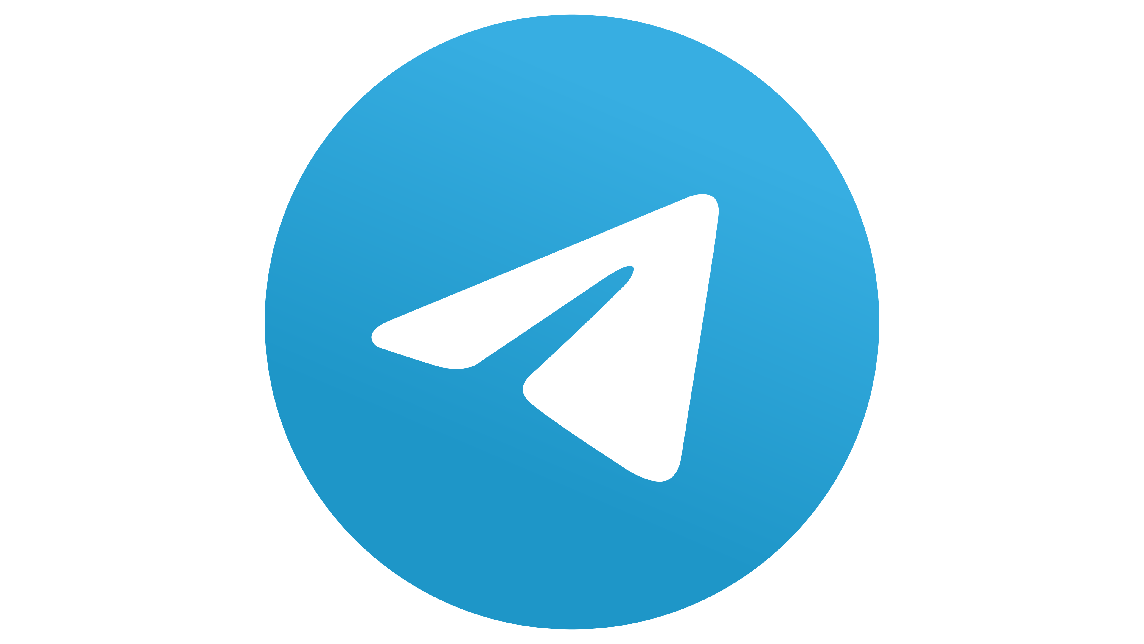 Telegram logo on blue circle background