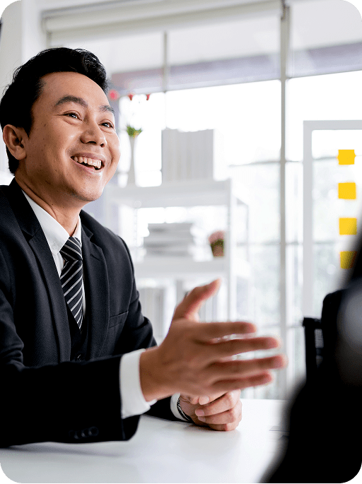 Professional Asian Business Adviser Meeting Analyze Discuss Strategy Financial Support Tech Company Partnership Startup Consultant